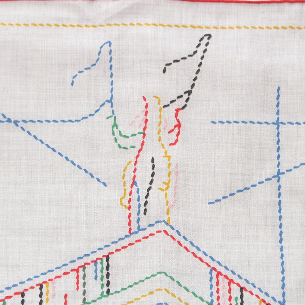 Hermes Cashmere Silk Carre Geant Pique Sellier Series Scarf Multicolor — view 8