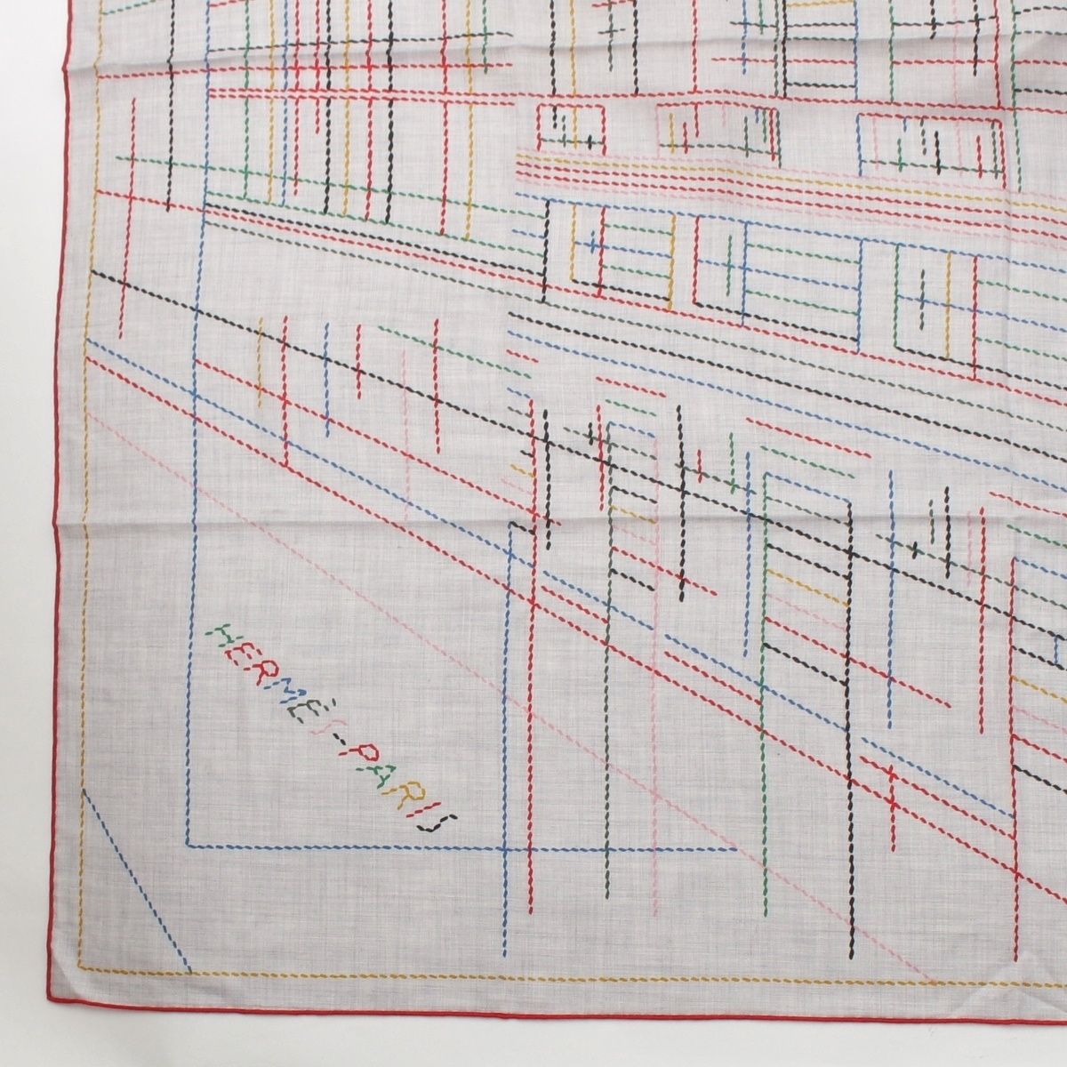 Hermes Cashmere Silk Carre Geant Pique Sellier Series Scarf Multicolor — view 4
