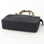 Chanel Quilted Satin Chain Shoulder Bag Black — view 6