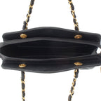 Chanel Quilted Satin Chain Shoulder Bag Black — view 7