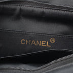Chanel Quilted Satin Chain Shoulder Bag Black — view 8