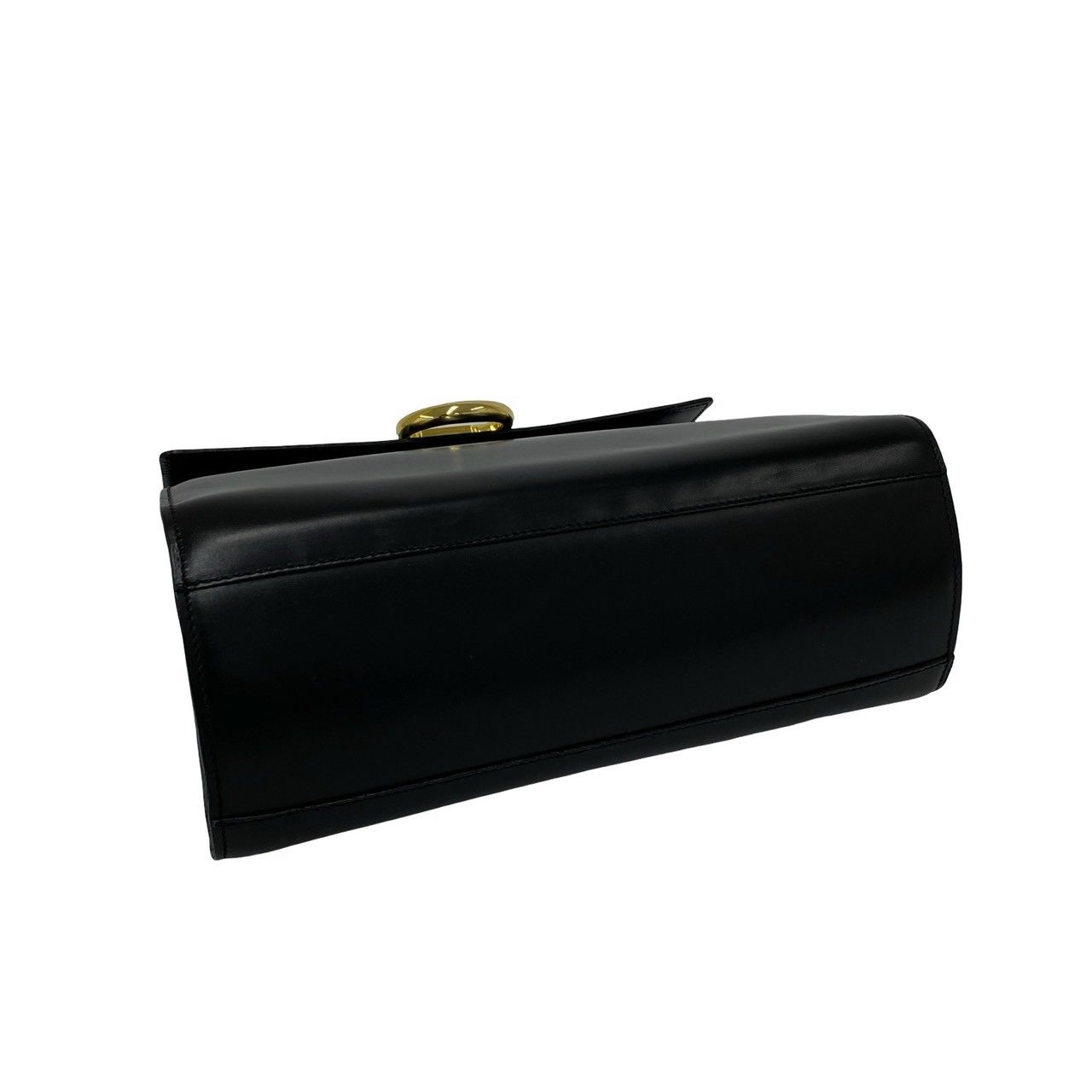Celine Vintage Gancini Logo Leather Handbag Mini Tote Black — view 7