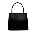 Celine Vintage Gancini Logo Leather Handbag Mini Tote Black — view 3