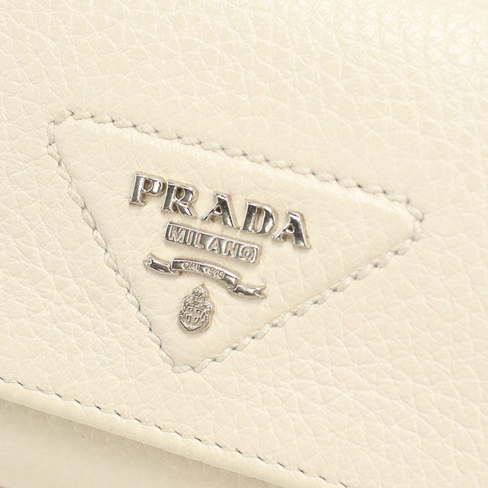 Prada Vitello Daino Leather Trifold Wallet Calfskin — view 6