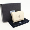 Prada Vitello Daino Leather Trifold Wallet Calfskin