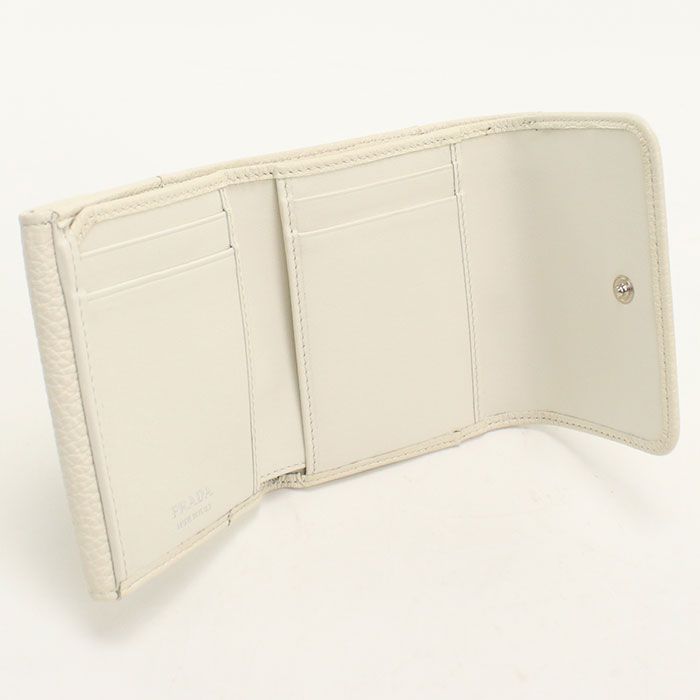 Prada Vitello Daino Leather Trifold Wallet Calfskin — view 3