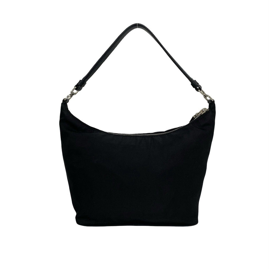Prada Triangle Logo Nylon Leather Mini Tote Shoulder Bag Black — view 3