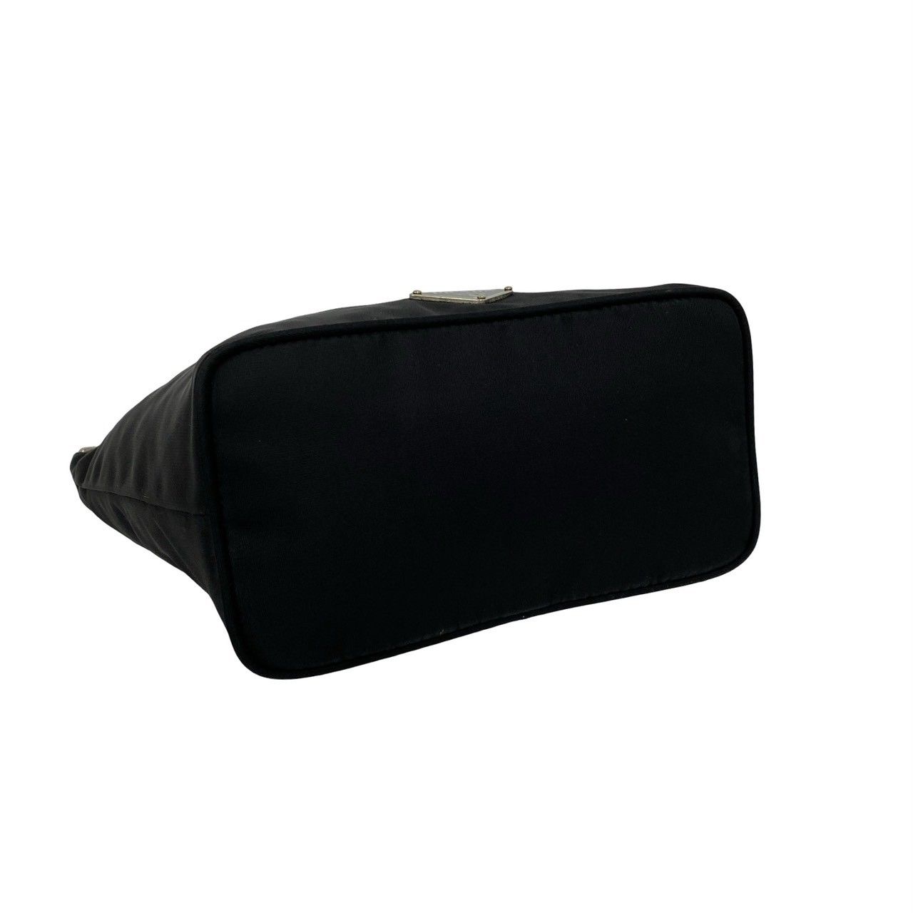 Prada Triangle Logo Nylon Leather Mini Tote Shoulder Bag Black — view 7
