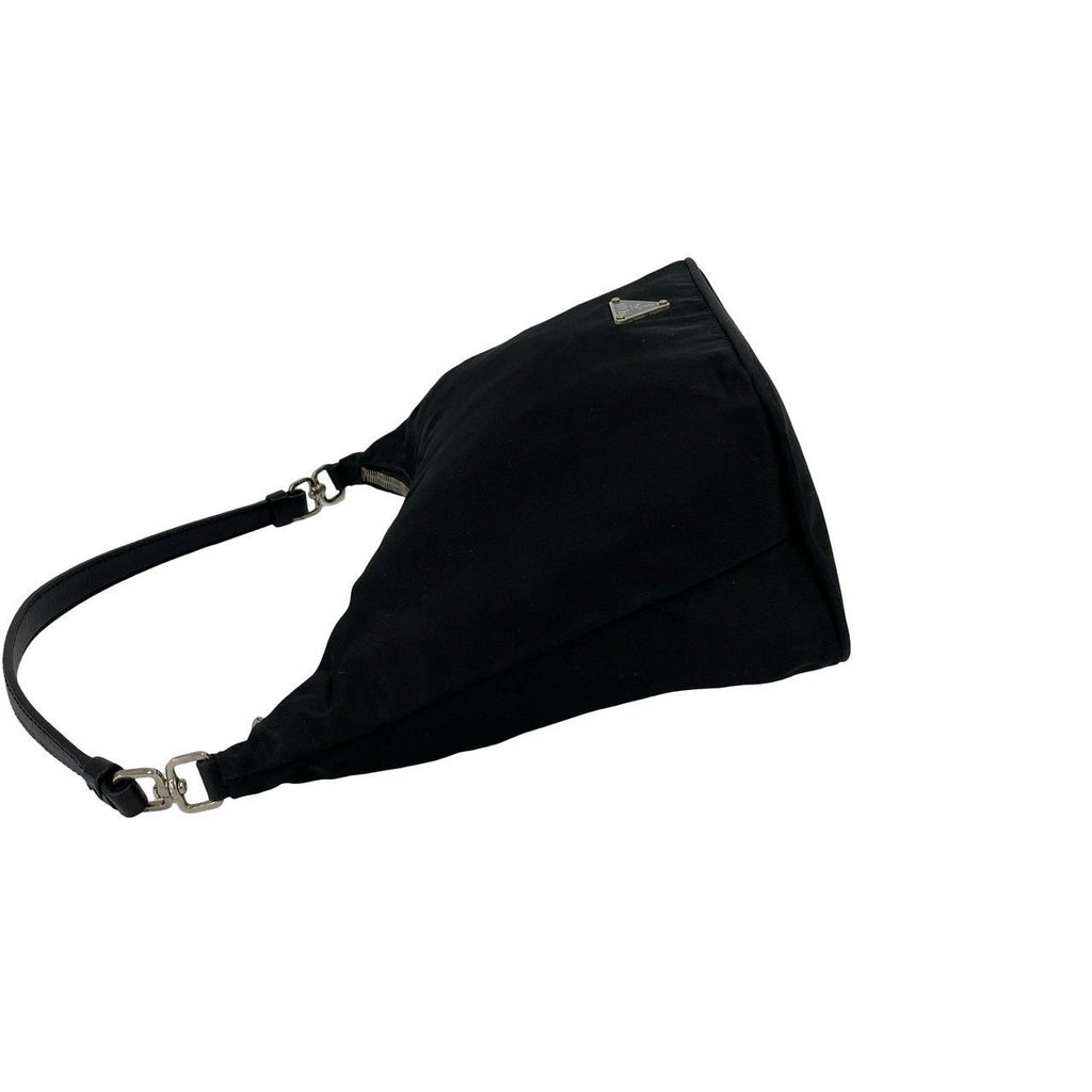 Prada Triangle Logo Nylon Leather Mini Tote Shoulder Bag Black — view 5