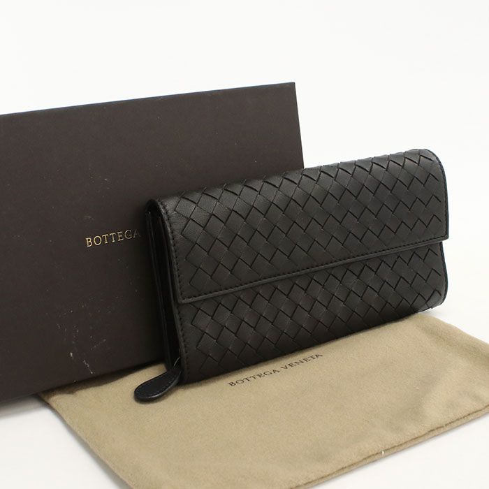 Bottega Veneta Large Flap Wallet Intrecciato Bifold Lambskin