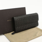 Bottega Veneta Large Flap Wallet Intrecciato Bifold Lambskin