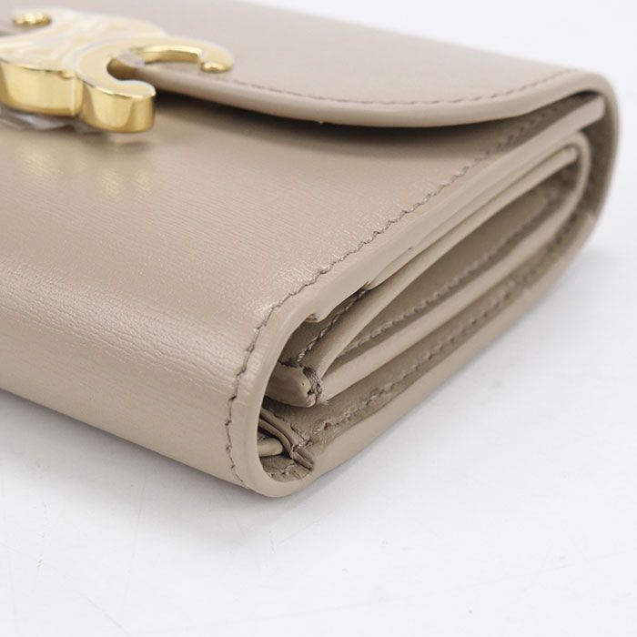 Celine Small Flap Wallet Triomphe Trifold Shiny Calfskin — view 8