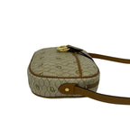 Dior Honeycomb Pattern Leather Mini Shoulder Bag Crossbody Pochette Beige — view 6