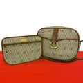 Dior Honeycomb Pattern Leather Mini Shoulder Bag Crossbody Pochette Beige