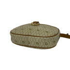 Dior Honeycomb Pattern Leather Mini Shoulder Bag Crossbody Pochette Beige — view 8