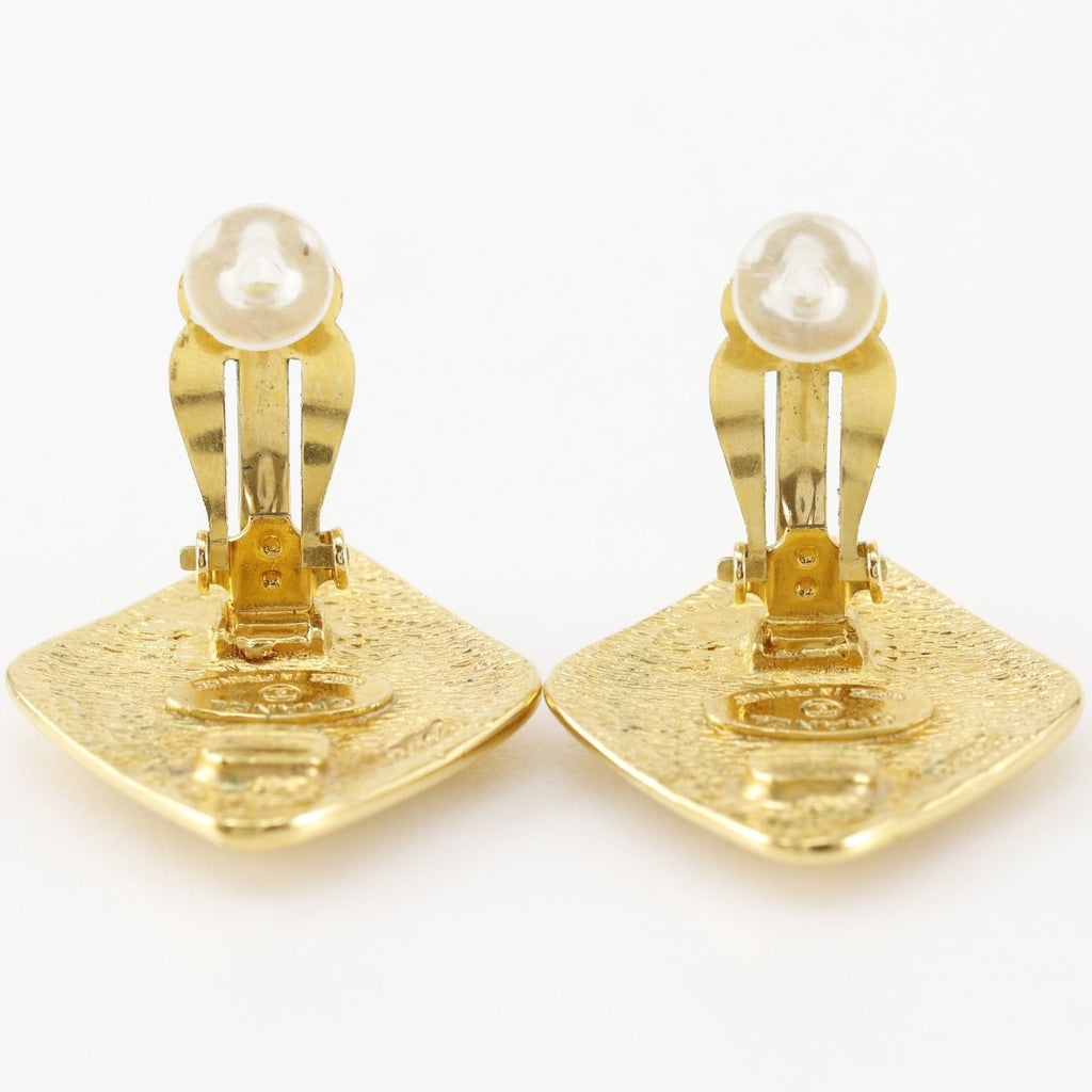 Chanel CC Logo Vintage Gold Plated Earrings — view 5