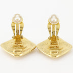 Chanel CC Logo Vintage Gold Plated Earrings — view 5