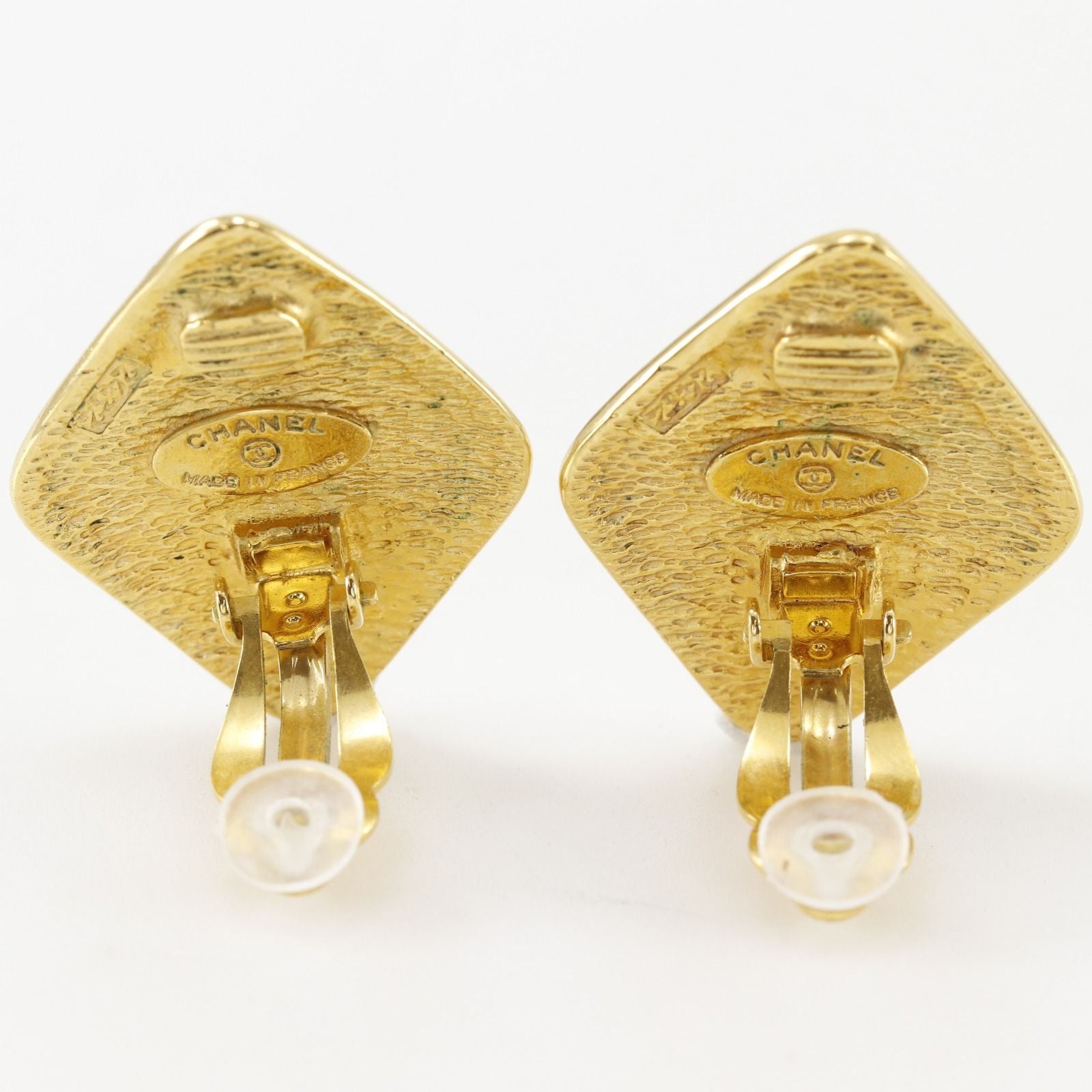 Chanel CC Logo Vintage Gold Plated Earrings — view 4