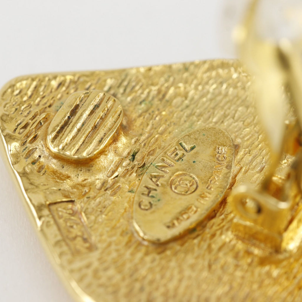 Chanel CC Logo Vintage Gold Plated Earrings — view 7