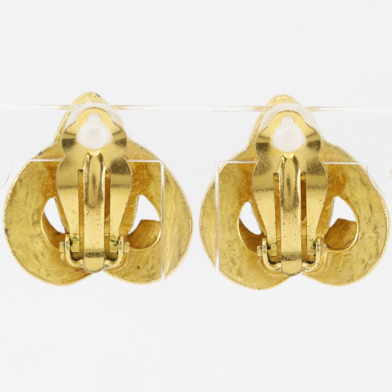 Chanel CC Logo Vintage Gold Plated Earrings — view 3