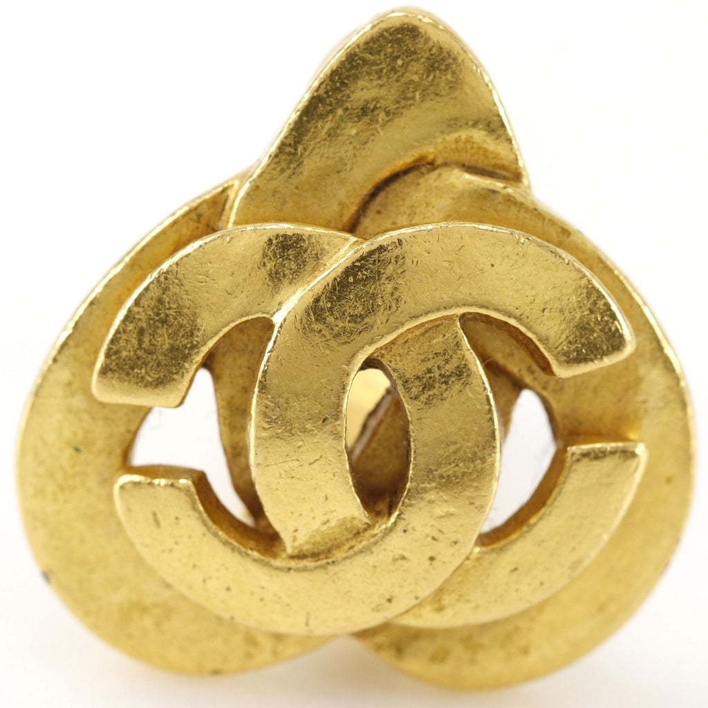 Chanel CC Logo Vintage Gold Plated Earrings — view 6