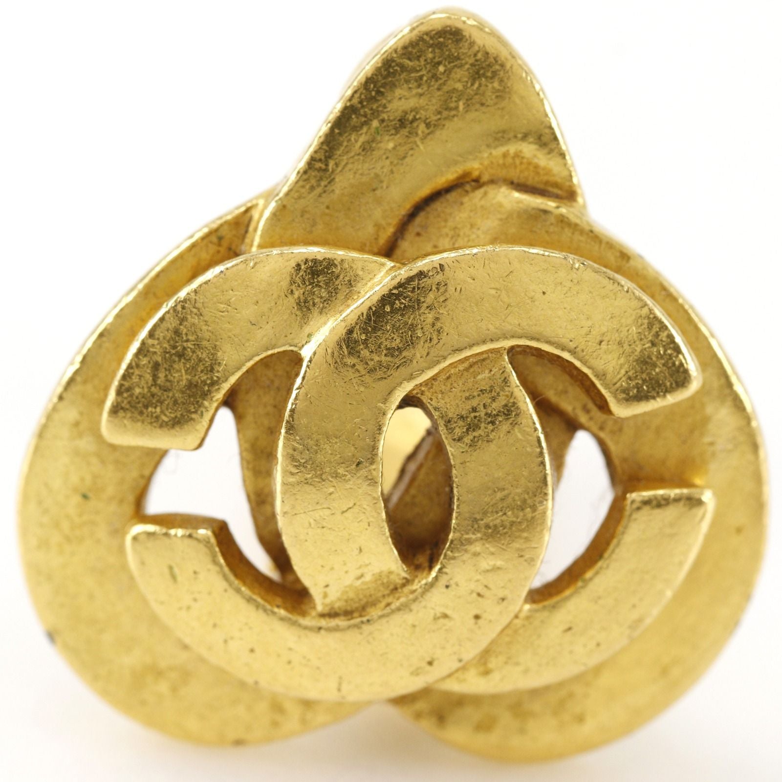 Chanel CC Logo Vintage Gold Plated Earrings — view 6