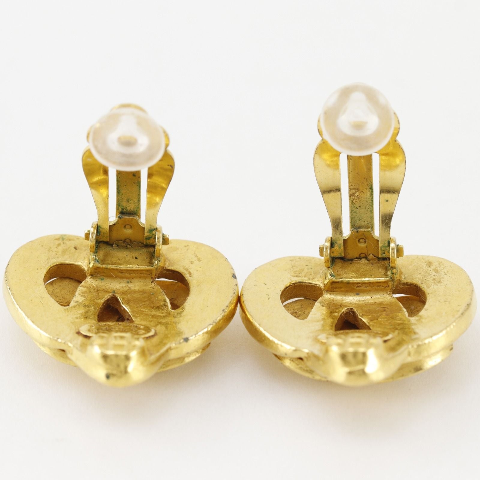 Chanel CC Logo Vintage Gold Plated Earrings — view 5