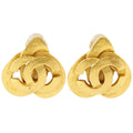 Chanel CC Logo Vintage Gold Plated Earrings