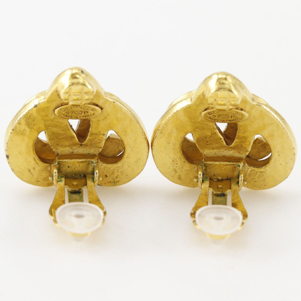 Chanel CC Logo Vintage Gold Plated Earrings — view 4