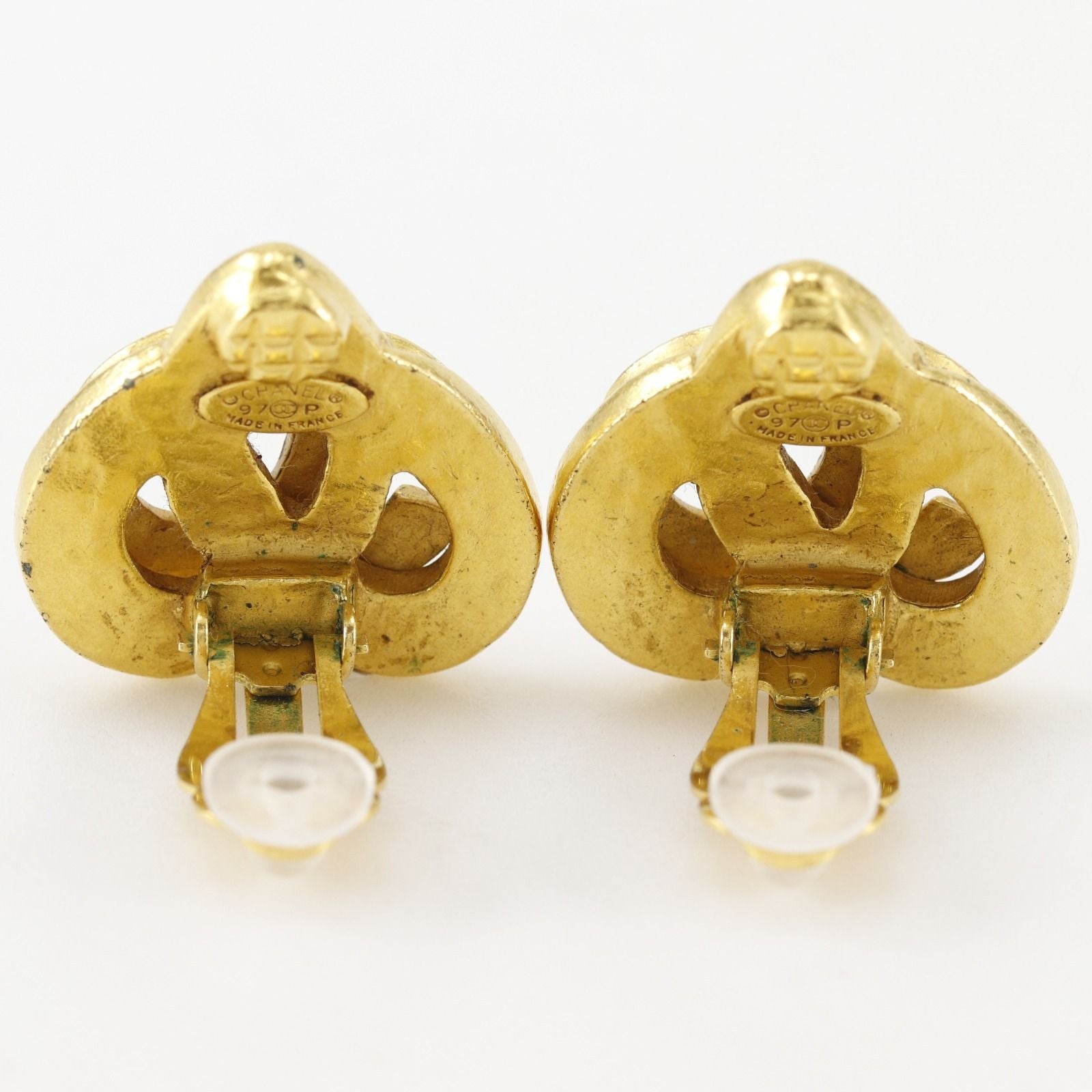 Chanel CC Logo Vintage Gold Plated Earrings — view 4