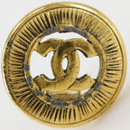 Chanel CC Logo Vintage Gold Plated Earrings — view 7