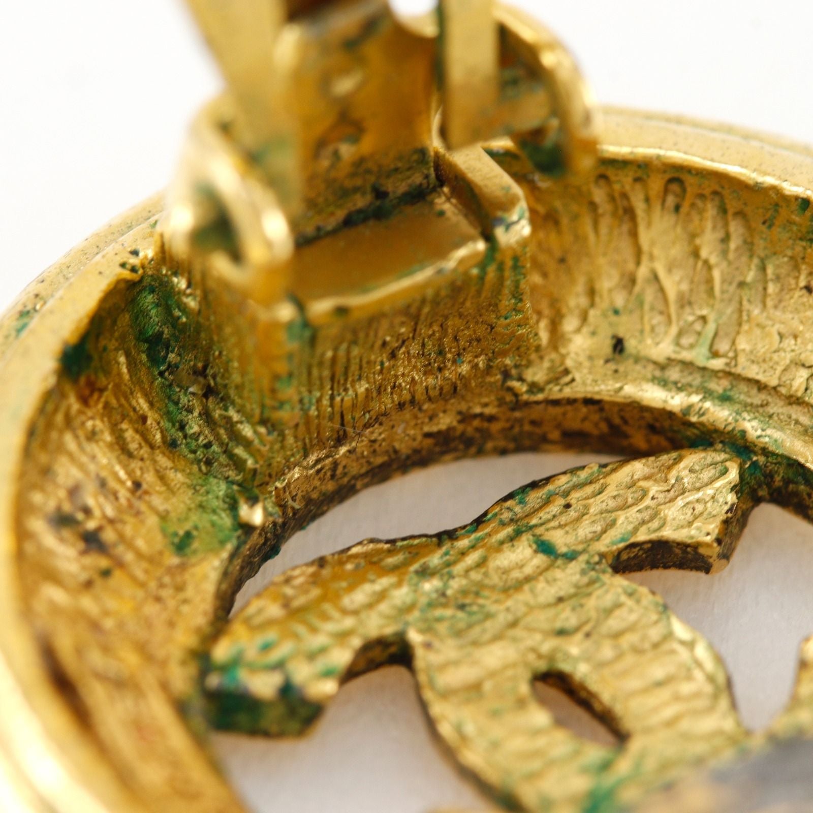 Chanel CC Logo Vintage Gold Plated Earrings — view 5