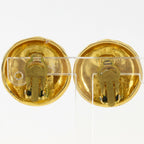 Chanel CC Logo Quilted Vintage Gold Plated 25 Earrings — view 3