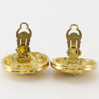 Chanel CC Logo Quilted Vintage Gold Plated 25 Earrings — view 4