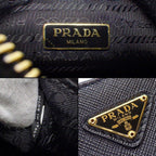 Prada Shoulder Bag Mini Chain Bag Black Saffiano Luc Gold — view 6