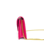 Saint Laurent Shoulder Bag Cassandra Envelope Chain Wallet Pink Grained Poodle — view 3