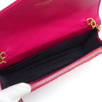 Saint Laurent Shoulder Bag Cassandra Envelope Chain Wallet Pink Grained Poodle — view 5