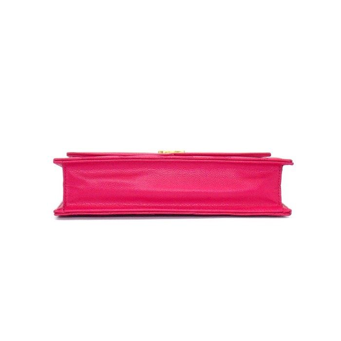 Saint Laurent Shoulder Bag Cassandra Envelope Chain Wallet Pink Grained Poodle — view 4