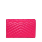 Saint Laurent Shoulder Bag Cassandra Envelope Chain Wallet Pink Grained Poodle — view 2