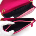 Saint Laurent Shoulder Bag Cassandra Envelope Chain Wallet Pink Grained Poodle — view 6