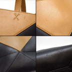 Loewe Tote Bag Puzzle Fold Mini Warm Desert Black Calfskin Gold — view 8