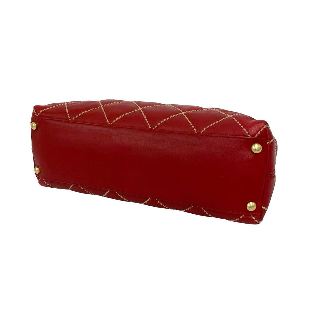 Chanel CC Logo Wild Stitch Lambskin Handbag — view 8