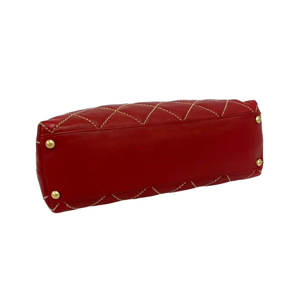 Chanel CC Logo Wild Stitch Lambskin Handbag — view 7