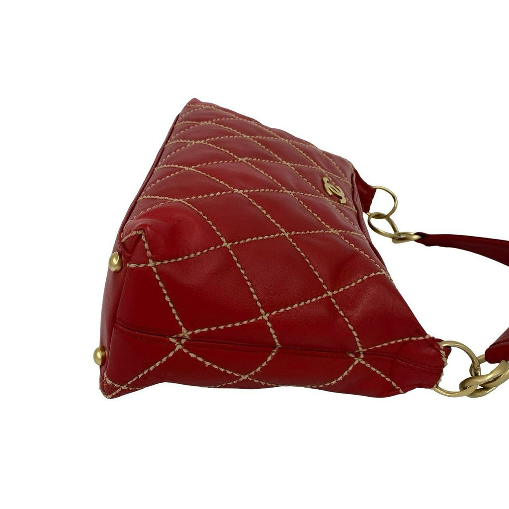 Chanel CC Logo Wild Stitch Lambskin Handbag — view 6