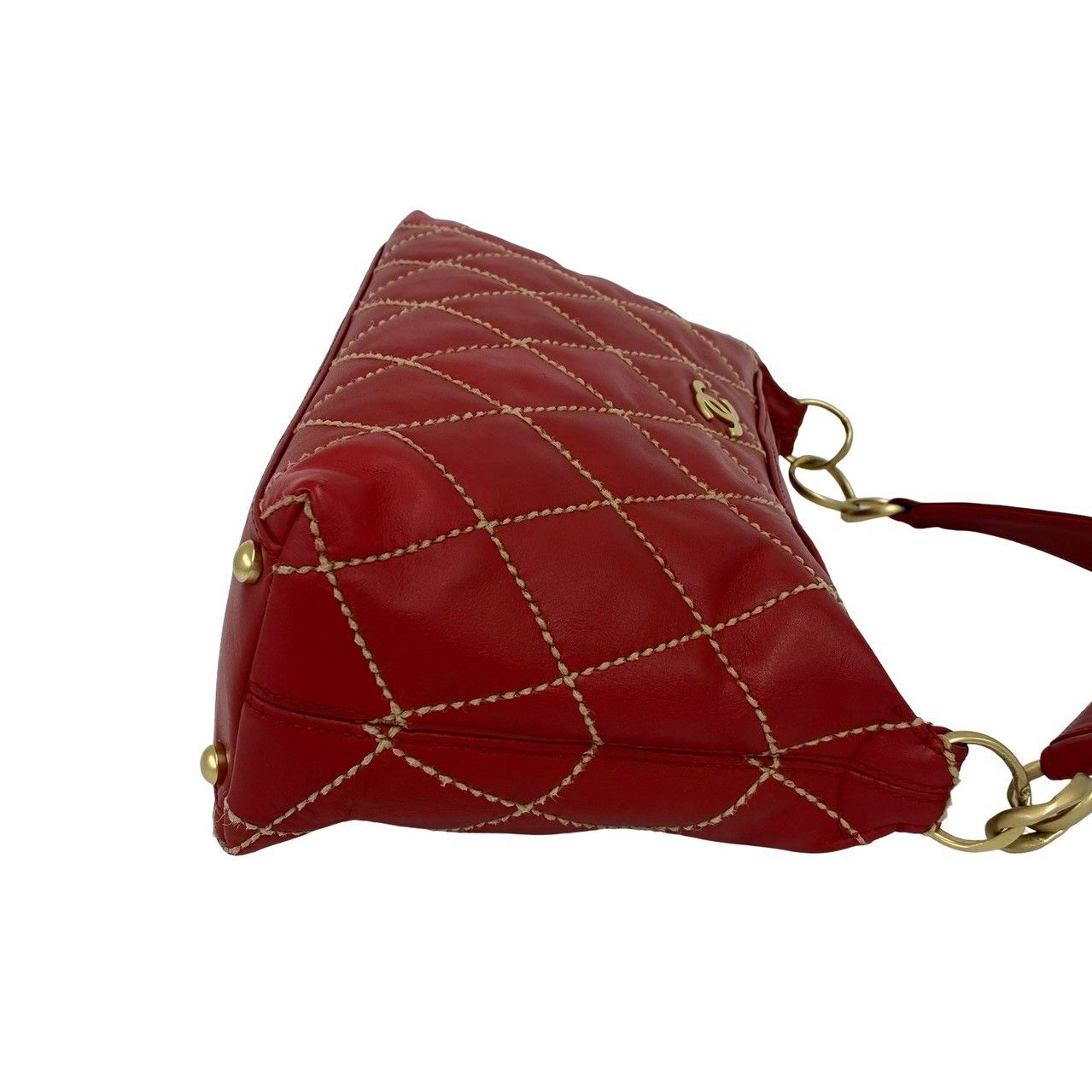 Chanel CC Logo Wild Stitch Lambskin Handbag — view 6