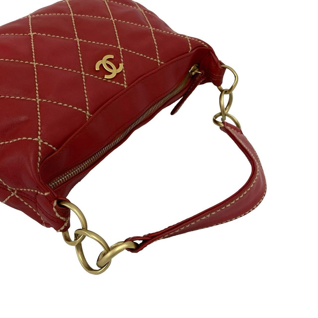 Chanel CC Logo Wild Stitch Lambskin Handbag — view 4