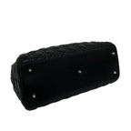 Dior Cannage Logo Charm Leather Tote Bag Black — view 7