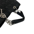 Dior Cannage Logo Charm Leather Tote Bag Black — view 4