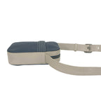 Loewe Repeat Anagram Logo Leather Shoulder Bag Crossbody Pochette Navy Beige — view 6