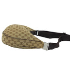 Gucci GG Pattern Logo Canvas Leather Shoulder Bag Pochette Crossbody Brown — view 6